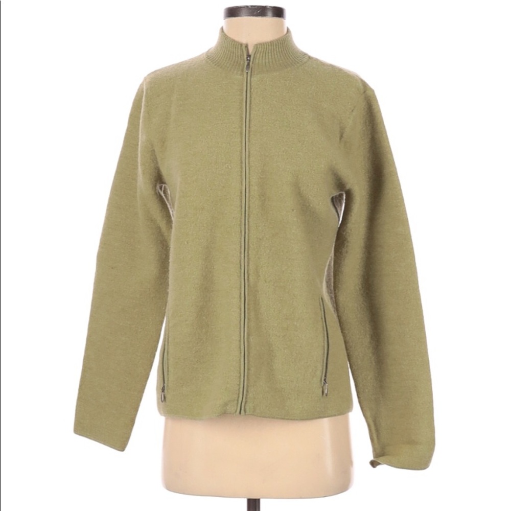 Green Zip Up Sweater